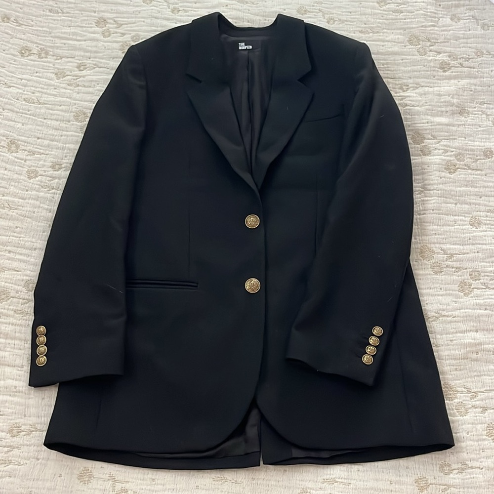 The Kooples Black Blazer with Gold Buttons Sz 34 - Picture 10 of 10